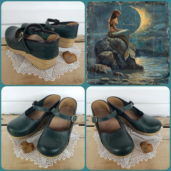 🌿Reserved for Ruthanne🌿Emerald Green Dansko Marcelle Mary Jane Cottage Boho 38 - Picture 6 of 12